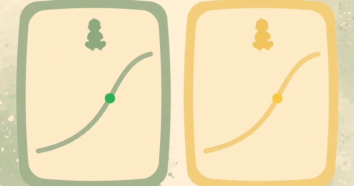 Two side-by-side baby growth charts with rising curves