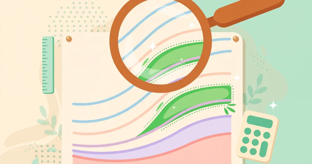 Magnifying glass over a child growth chart highlighting the green zone